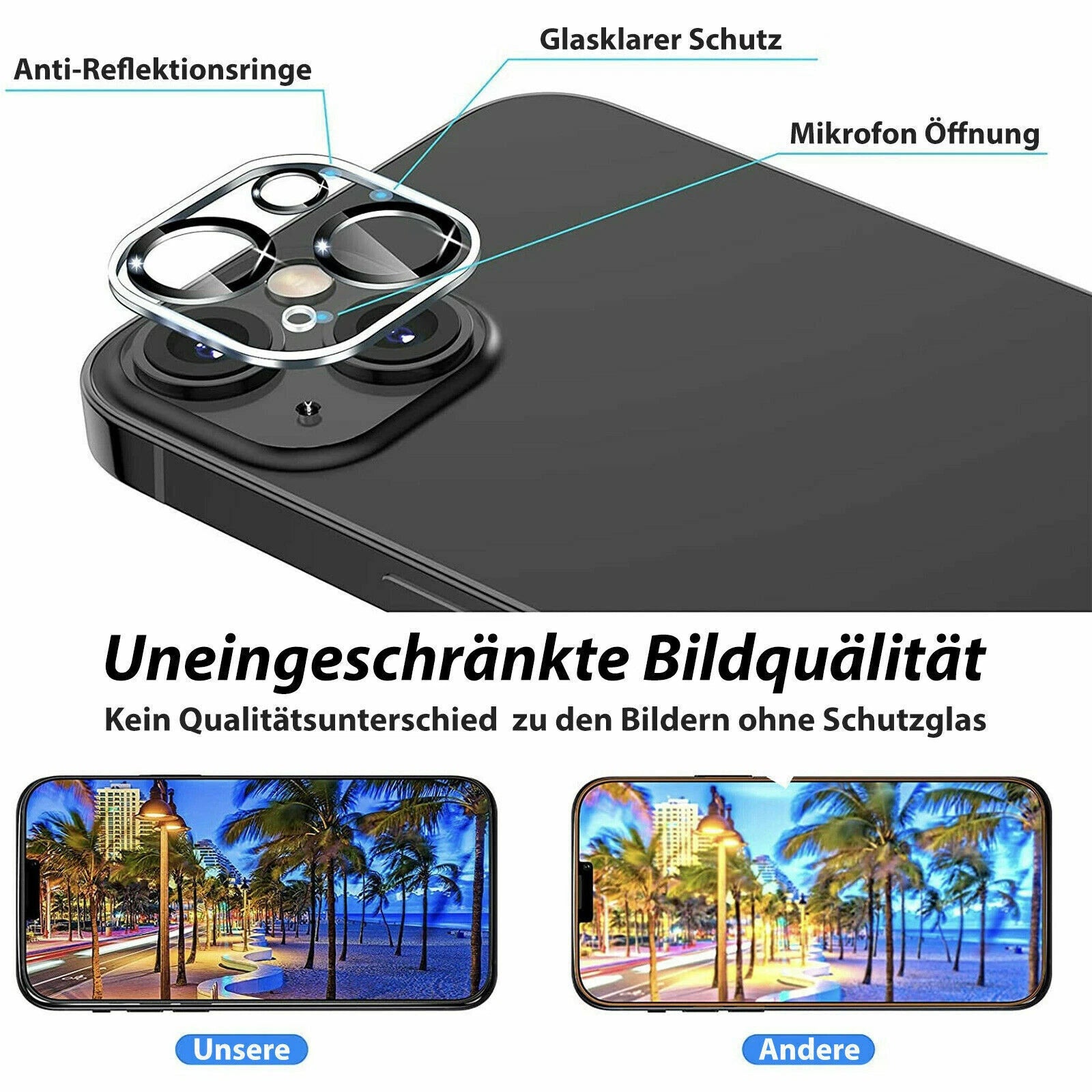 Kamera Schutz iPhone 16 15 14 13 12 Pro Mini Max Plus Panzerfolie Glas Linse