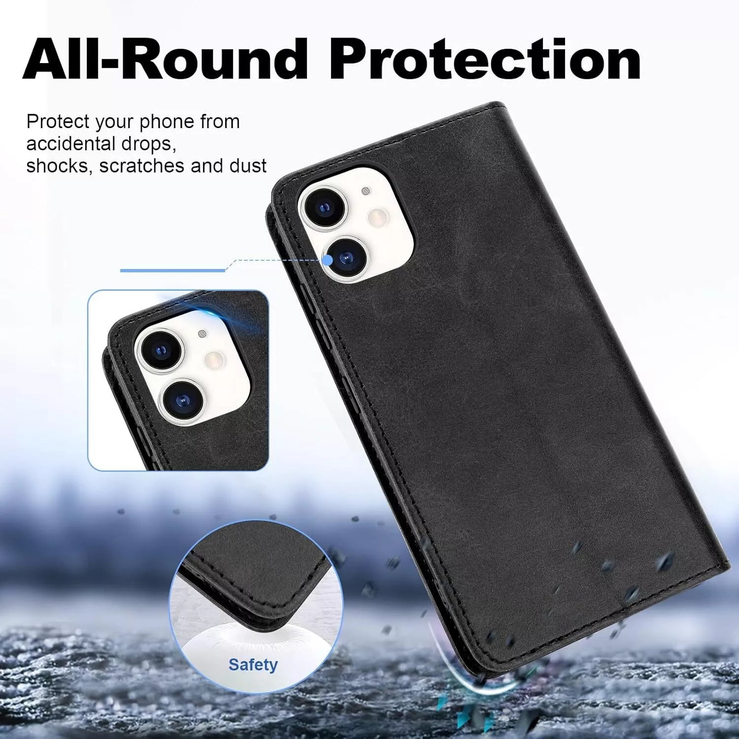 Hülle iPhone 16 / 15 Pro Max Plus Leder Flip Book Case Handy Schutzhülle Cover
