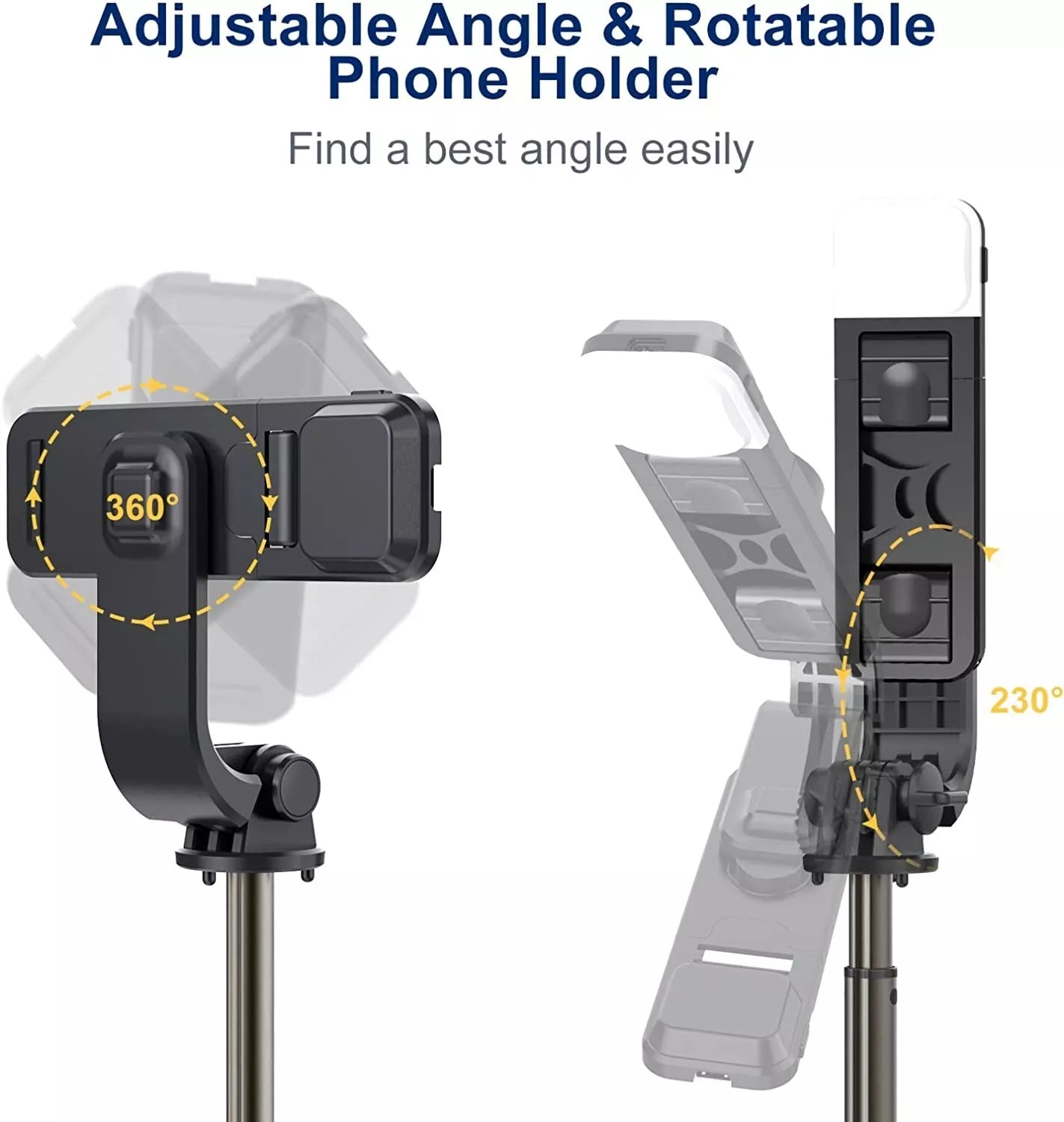 Selfie Stick Bluetooth mit Licht 4 in 1 für Smartphone Stativ Teleskop Stange