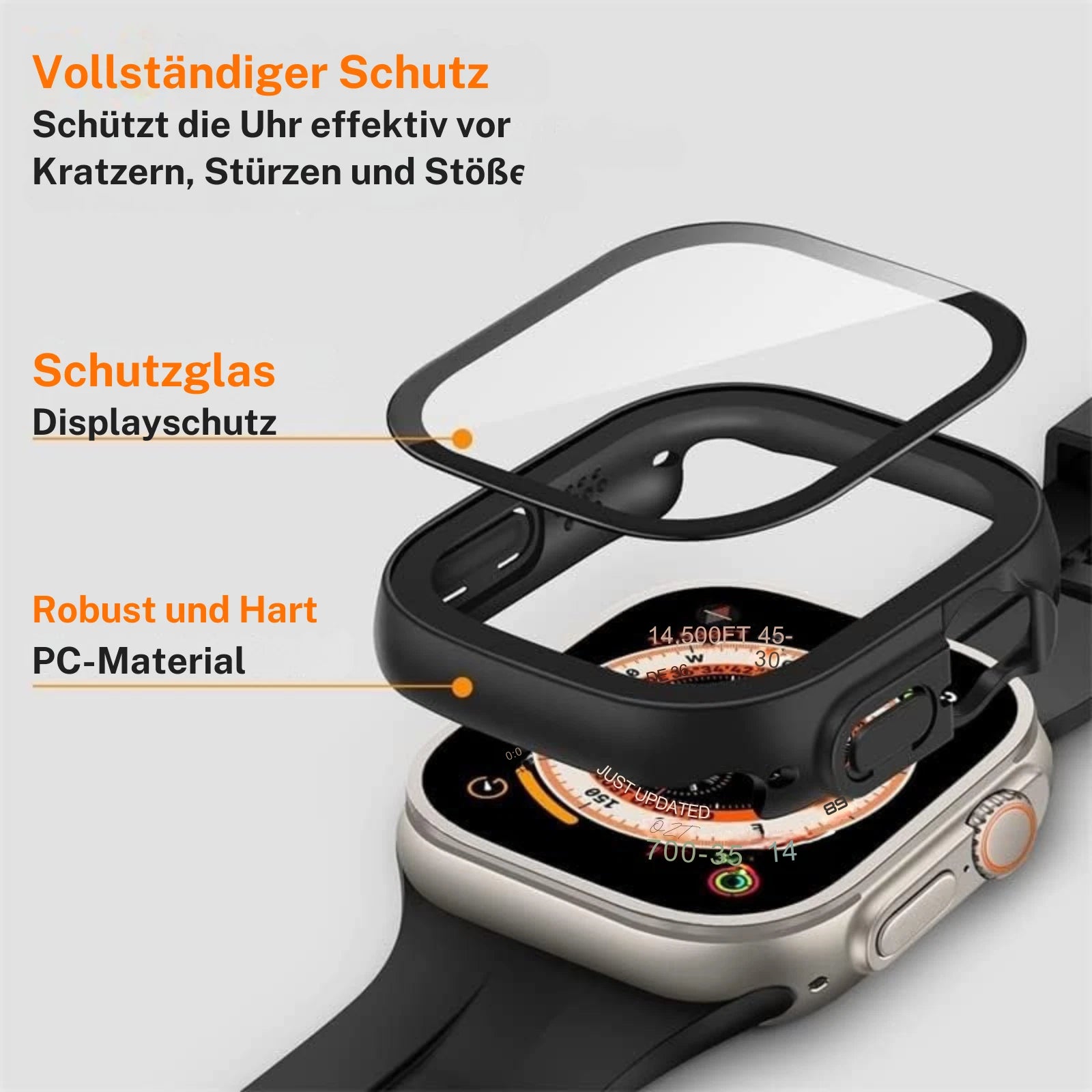 Schutzhülle für Apple Watch Ultra 1 / Ultra 2 49 mm Case Cover Hülle Voll Schutz