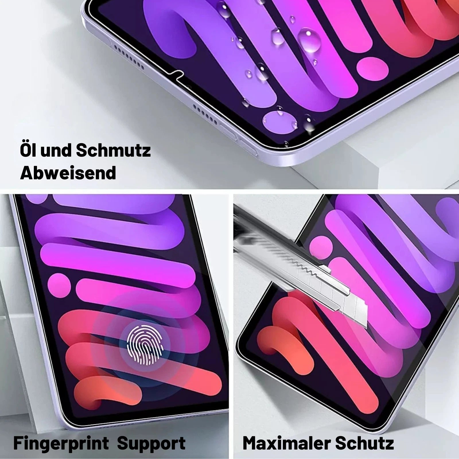 2x Panzerfolie für Apple iPad Mini 7 2024 Mini 6 2021 Display Echt Schutzglas 9H