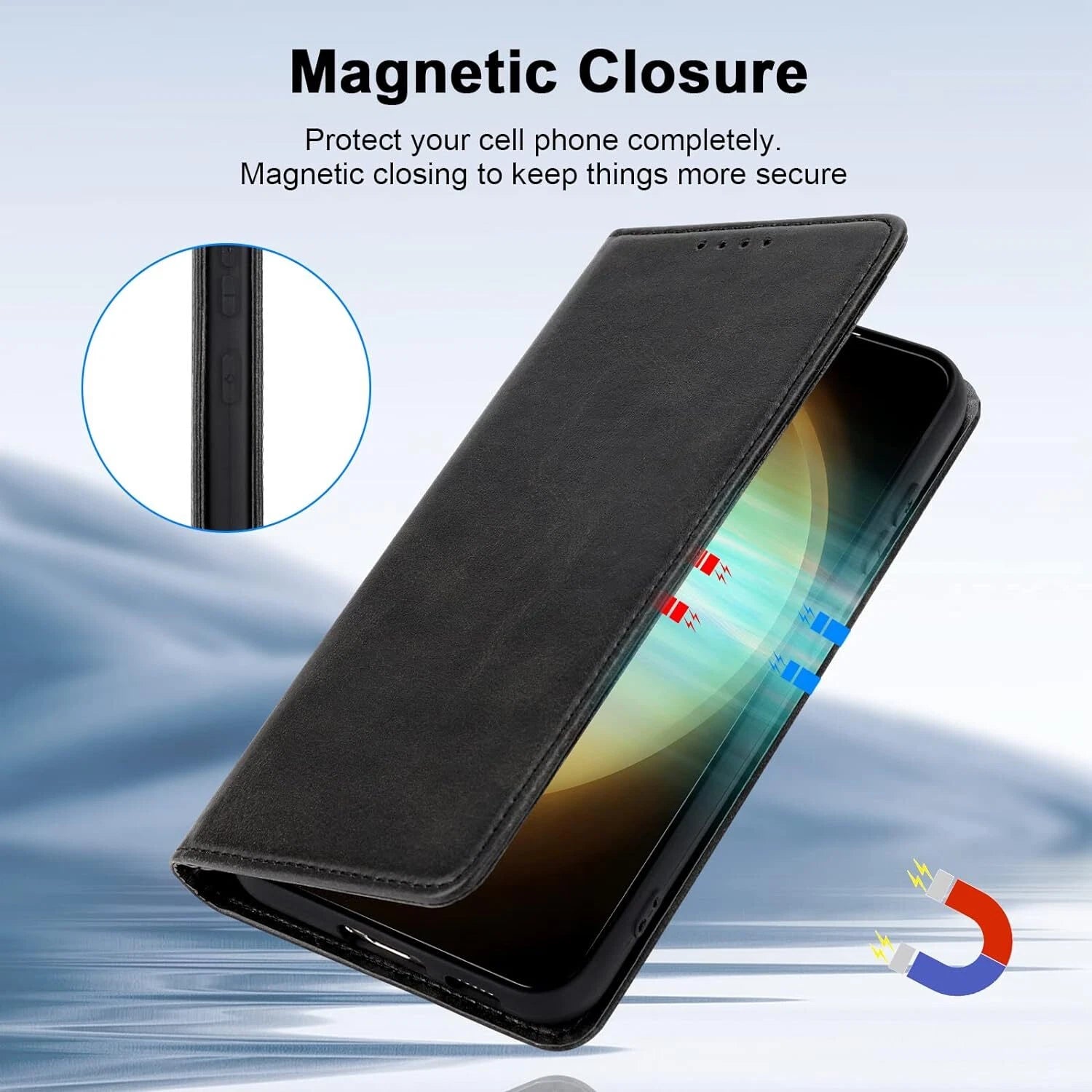 Hülle iPhone 16 / 15 Pro Max Plus Leder Flip Book Case Handy Schutzhülle Cover